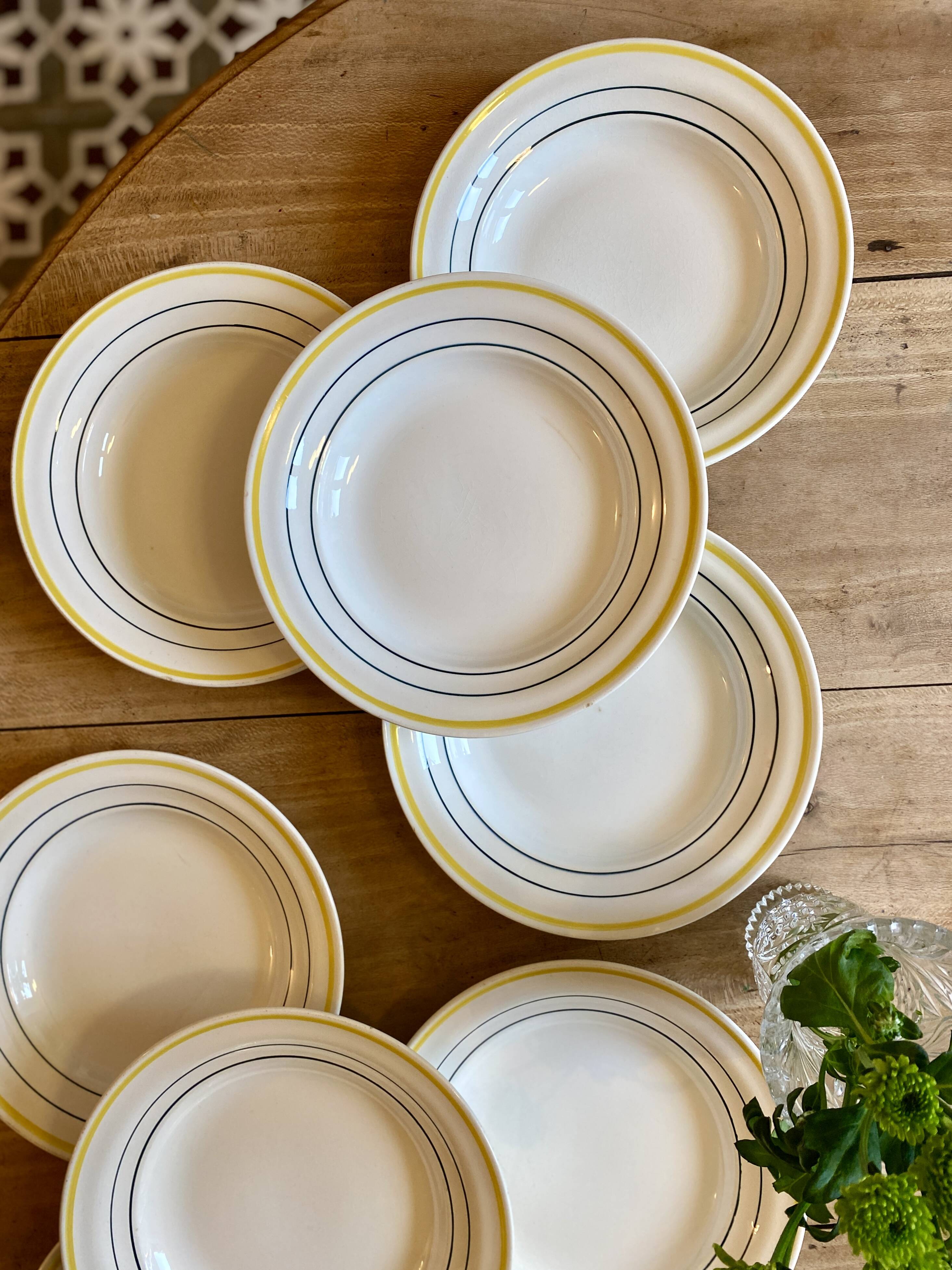 Lot de 8 assiettes creuses vintage modèle Trouville de Saint Amand