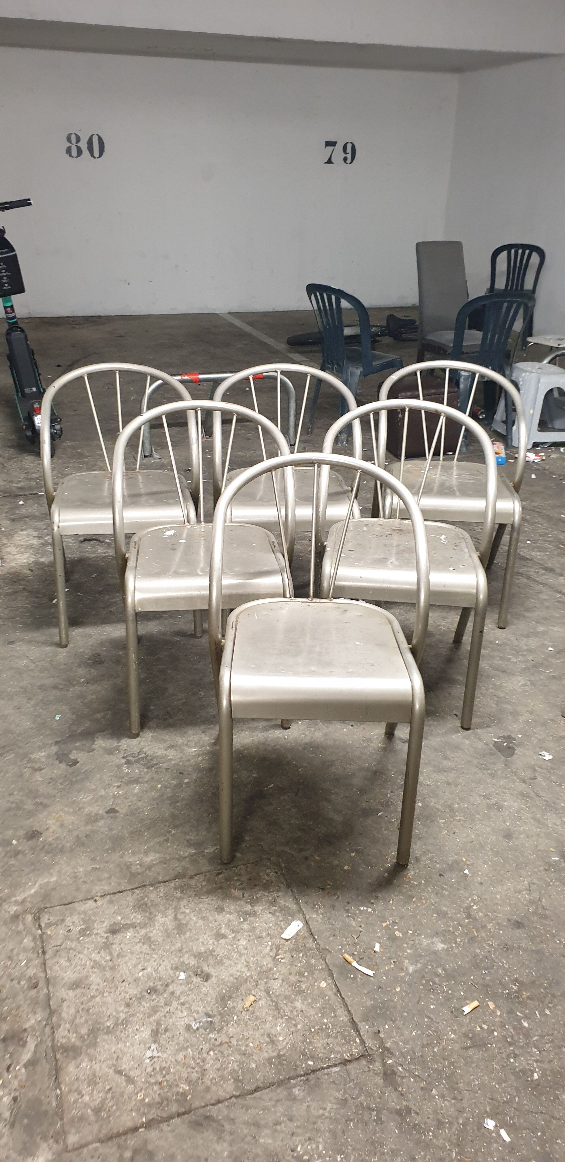 Industrial loft welded metal chairs