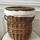Pair of 60s rattan storage baskets