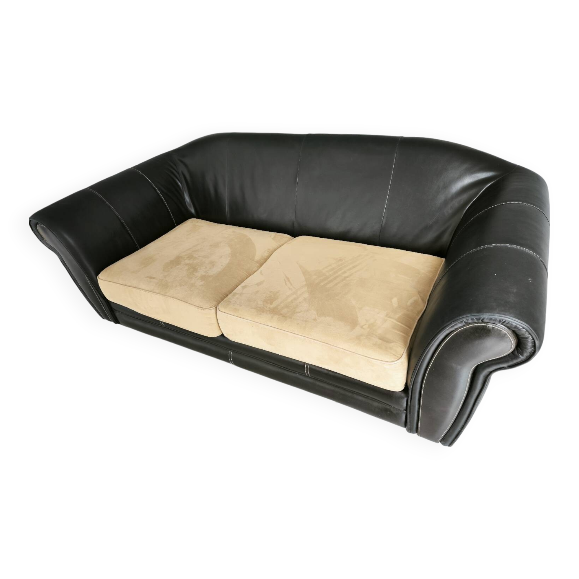 Crozatier 3-seater leather sofa