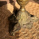 Antique bronze candelabrum with 5 arms - dolphin head feet
