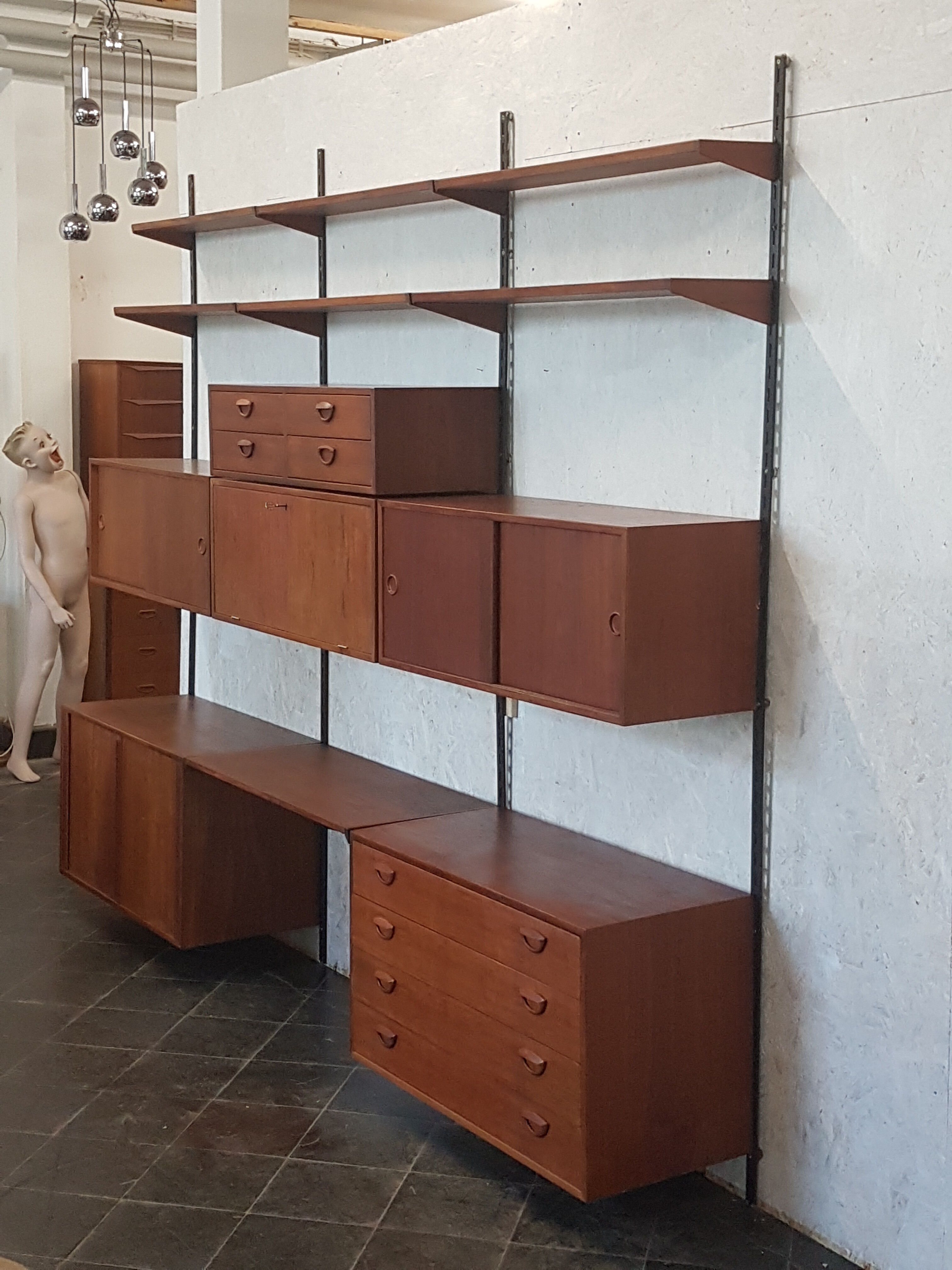 Vintage Kai Kristiansen XL teak shelving, wall unit