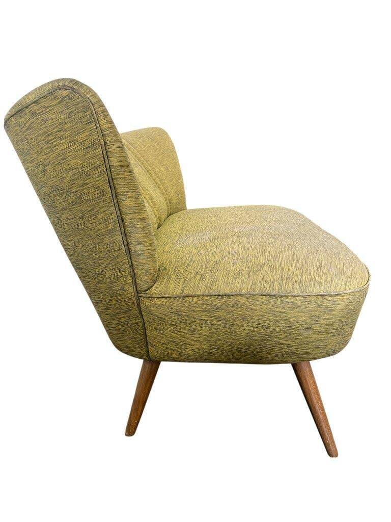 Canapé vintage jaune-vert deux places / fauteuil / sofa
