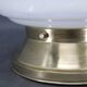 1930s Art Deco brass ceiling light with opaline glass shade, Czechoslovakia, Res