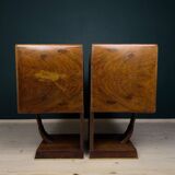 Vintage wooden bedside tables, Italy, 1950s, set of 2.