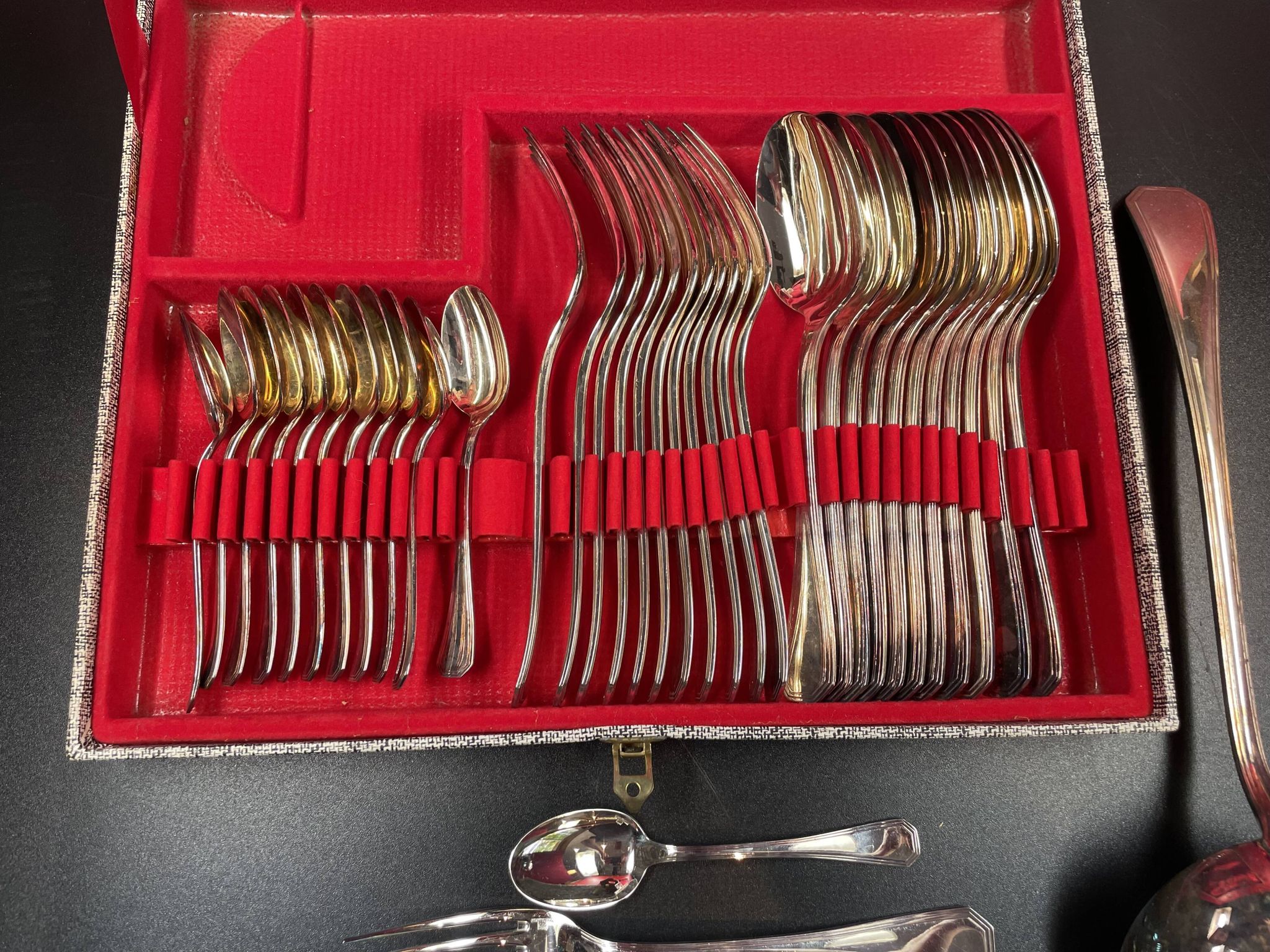 Christofle, Modèle América, Art Déco, Ménagère 37 pièces Métal Argenté