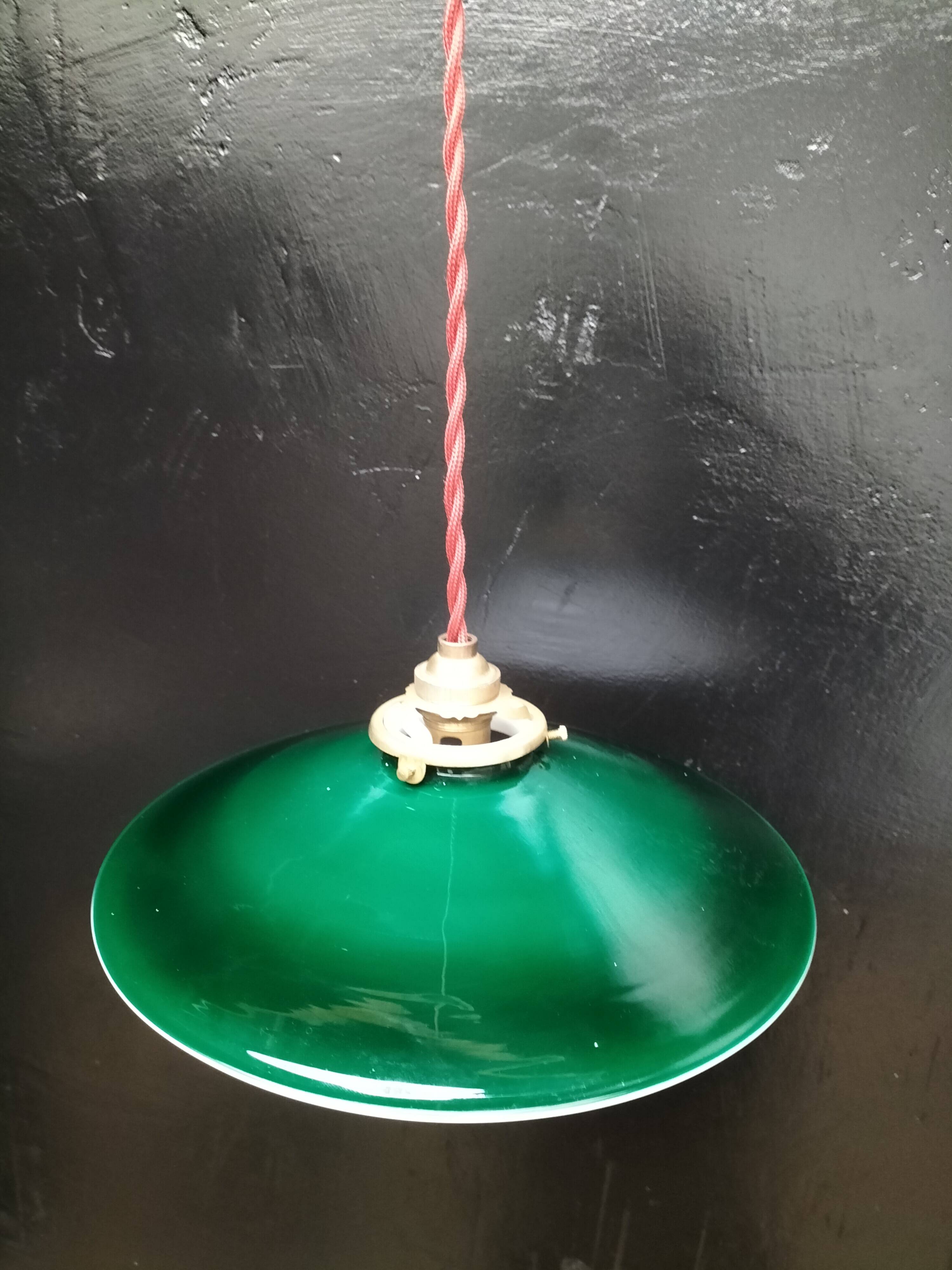 Green opaline pendant light