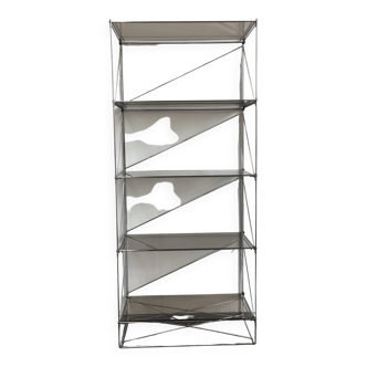 Metal and smoked glass shelf Isocèle model by Max Sauze