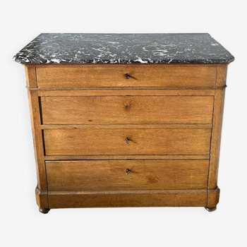 20th century Louis Philippe style wood and marble chest of drawers