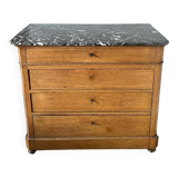 Commode bois et marbre XXème style Louis Philippe
