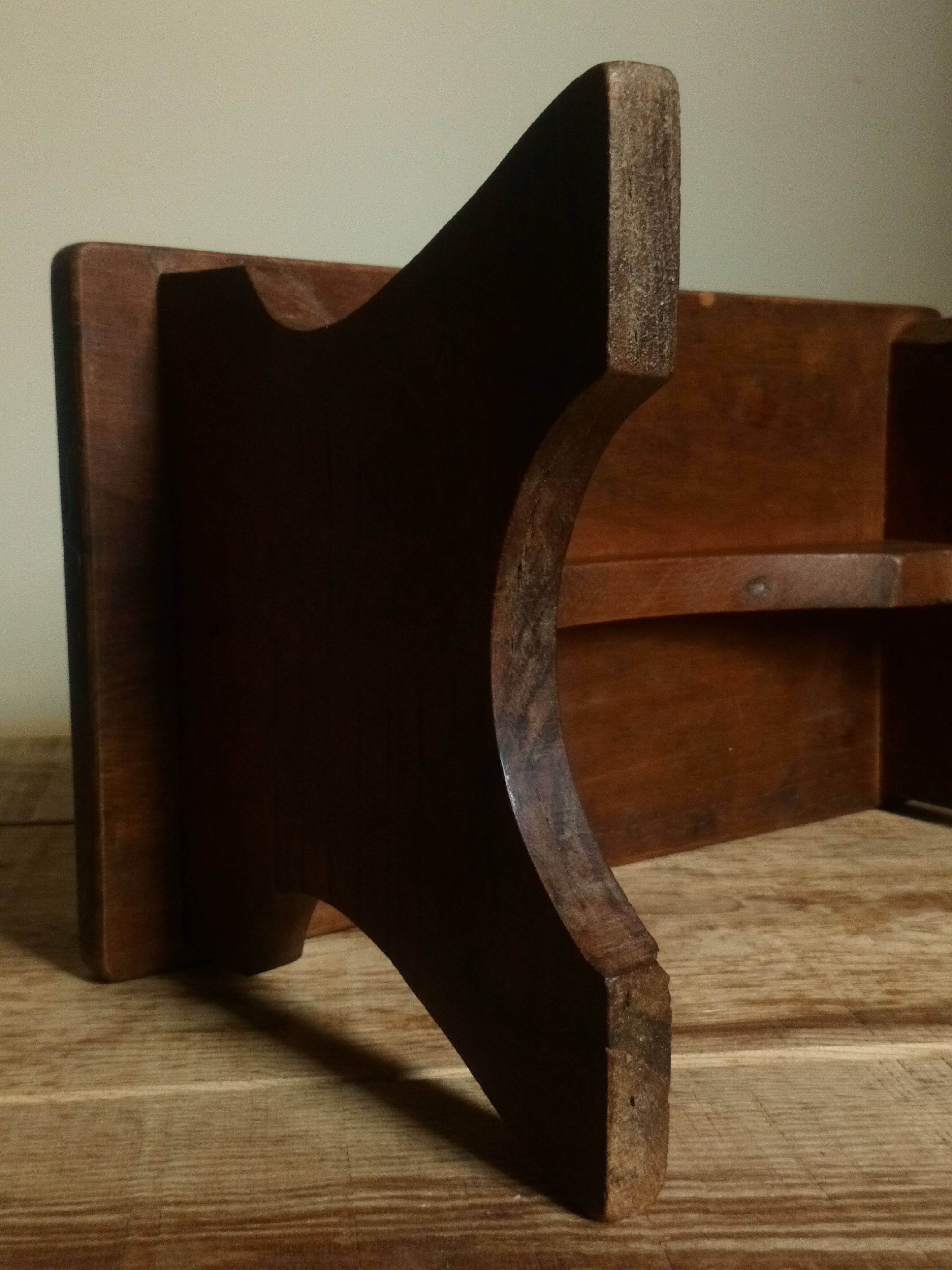 Old solid wood footring bench