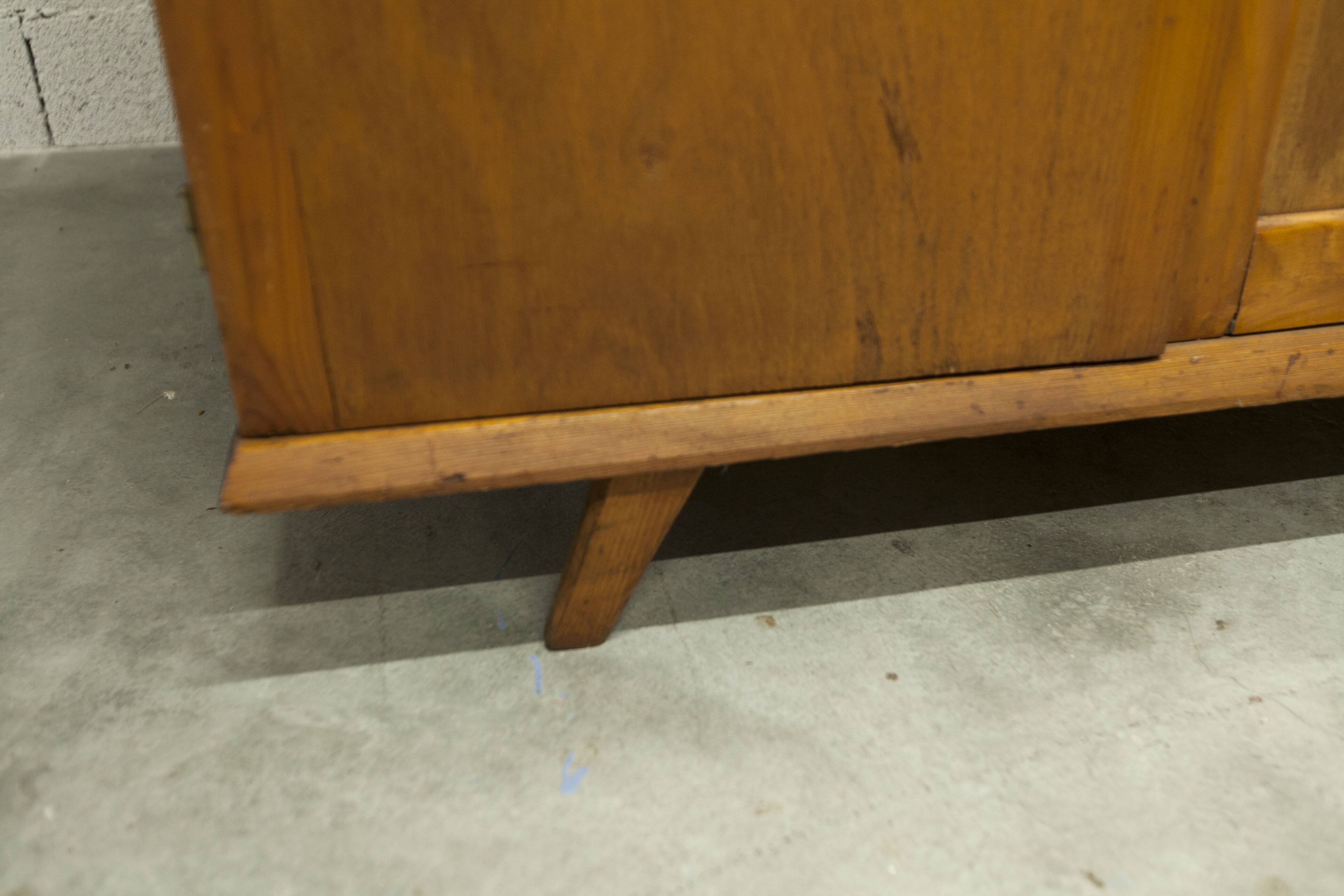 1950s Parisian wardrobe with mirror, 135 x 19 cm