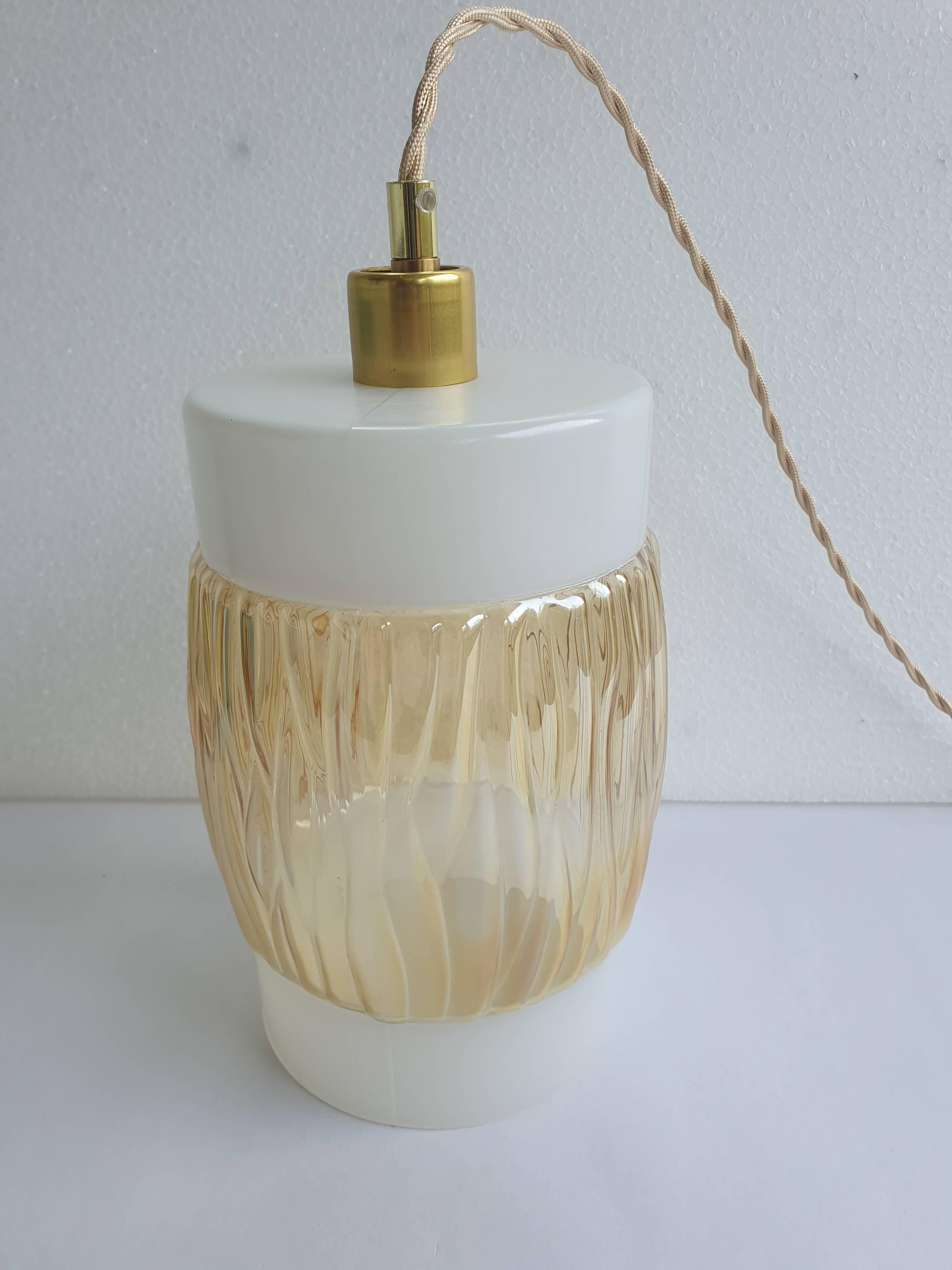 Vintage glass hanging lamp