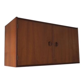 Danish teak flip top media wall cabinet 1960