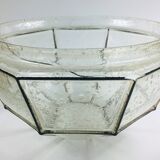 Etiqueté Mid-Century Glass Flushmount / Applique murale du Limbourg, Allemagne, années 1960
