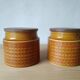 Set of 2 vintage Hornsea Saffron round ceramic tins