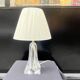 Vintage daum france 1960 crystal lamp base with pleated shade