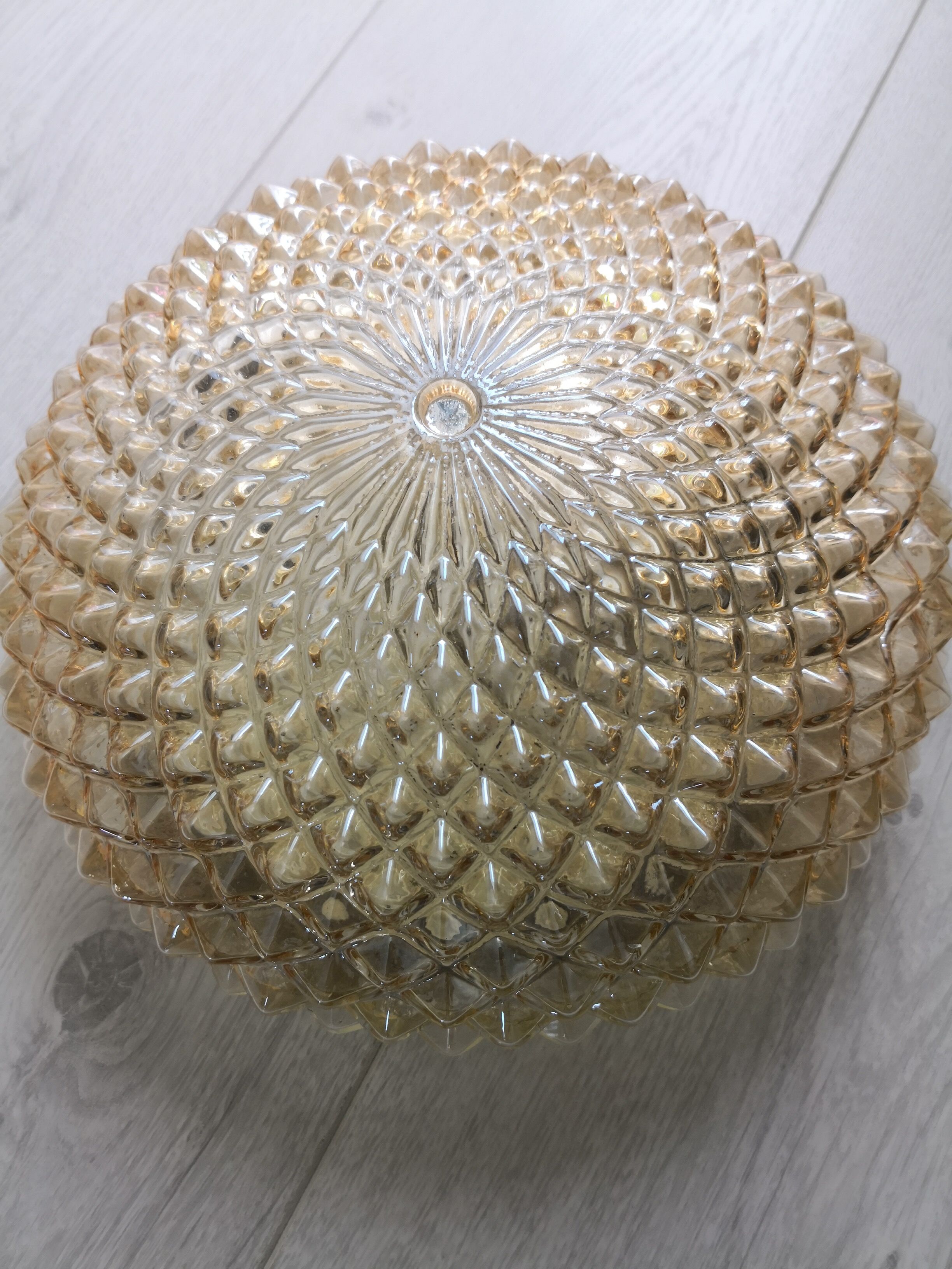 Amber glass ceiling light