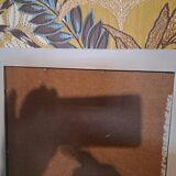 Rectangular mirror in light grey painted wood and beveled glass