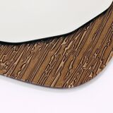 Crystal Art Sculpted Textured Wall Mirror Gold Bronze Mid-Century, Italy, 1960s