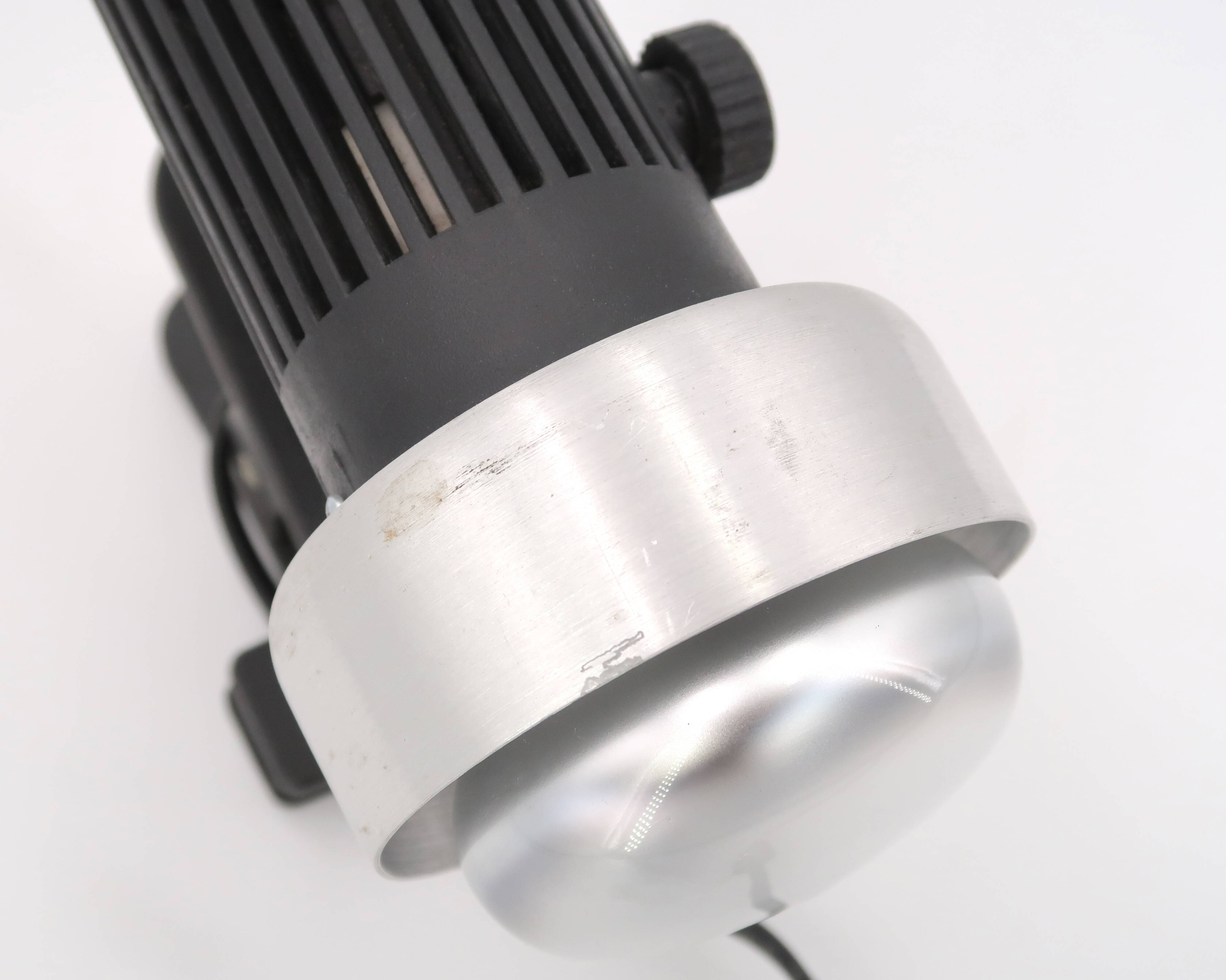 Clip lamp or wall lamp in aluminum and black plastic, 1980s