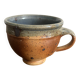 Grande tasse en grès Pierre Digan – bleu gris et terre cuite