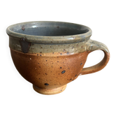Grande tasse en grès Pierre Digan – bleu gris et terre cuite