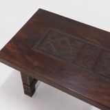 Antique Handcarved Solid Tropical Wooden Dining Table 1920s