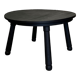 Brutalist round table in burnt wood yakisugi