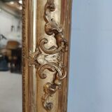 Rectangular golden mirror moldings plant motifs nineteenth H: 130cm