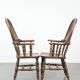 Set of two antique English highback Windsor chairs from the 18th century