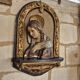 Ancient bas-relief in wood and stucco