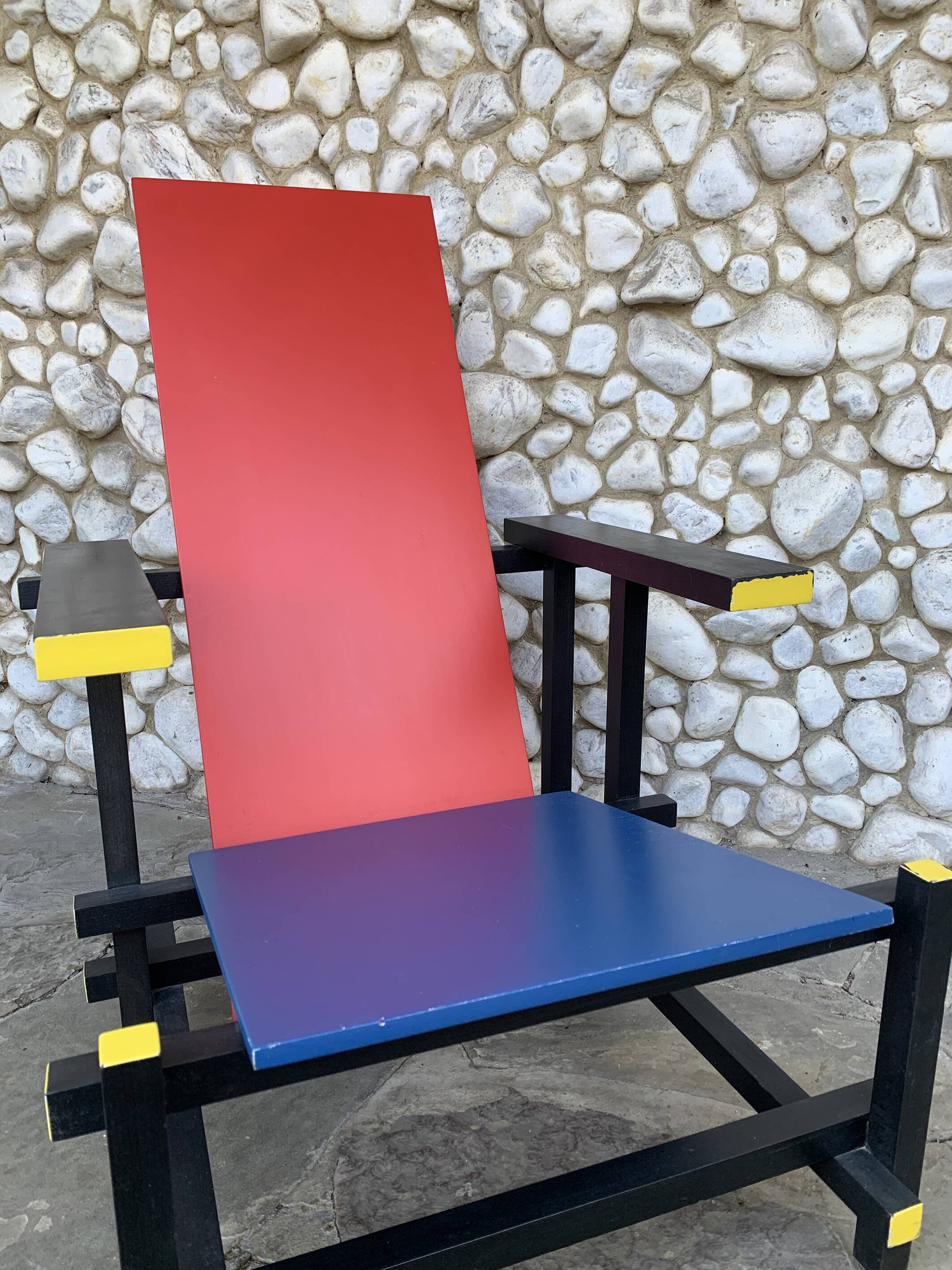 Armchair in the style of the Red & Blue Chair by Gerrit Rietveld