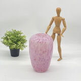 Glass paste vase, La Rochere, vintage, glassware, pink,