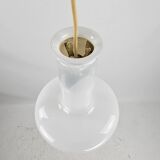 Pair of vintage Danish "Blues" opal glass pendant lamps by Sidse Werner for Holmegaaard, 1980s