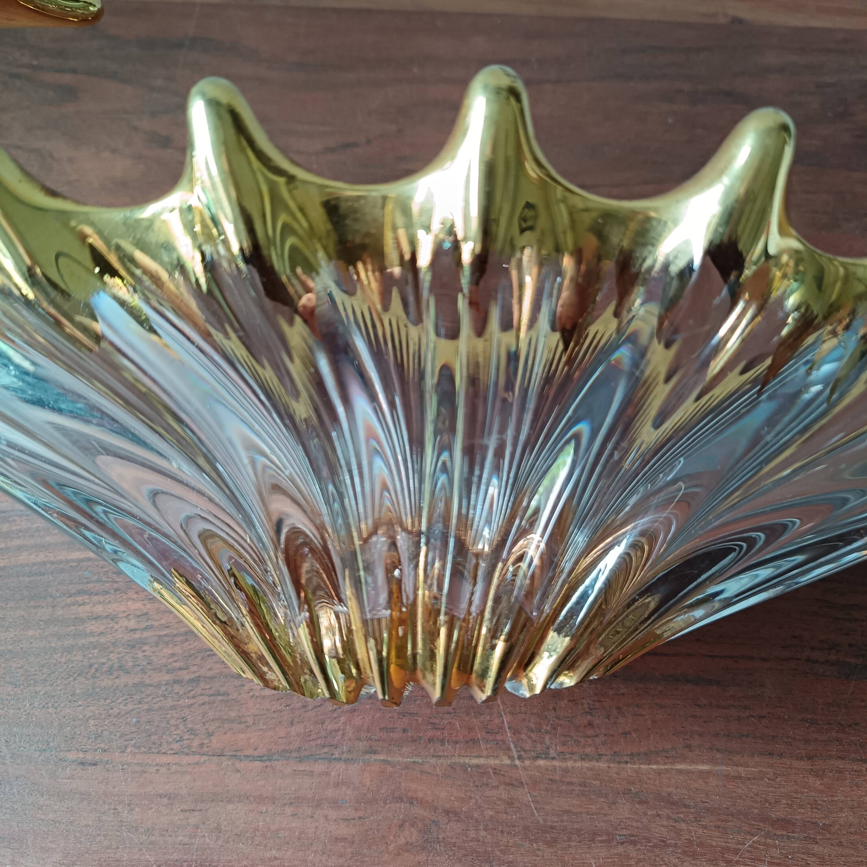 Coupe à fruit dorée vintage, style Bayel, France