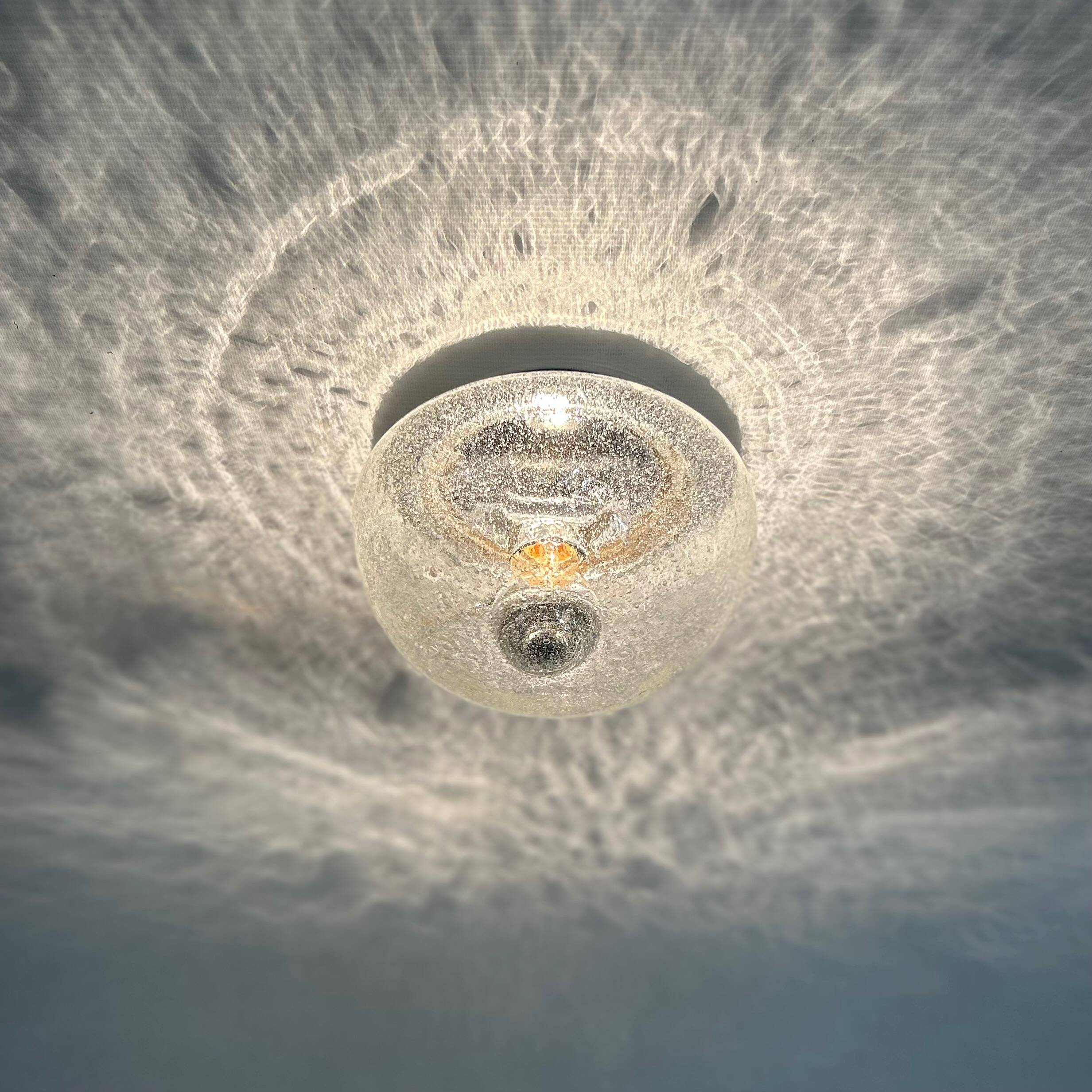 Transparent bubble glass ceiling lamp by peill & putzler, 1970s