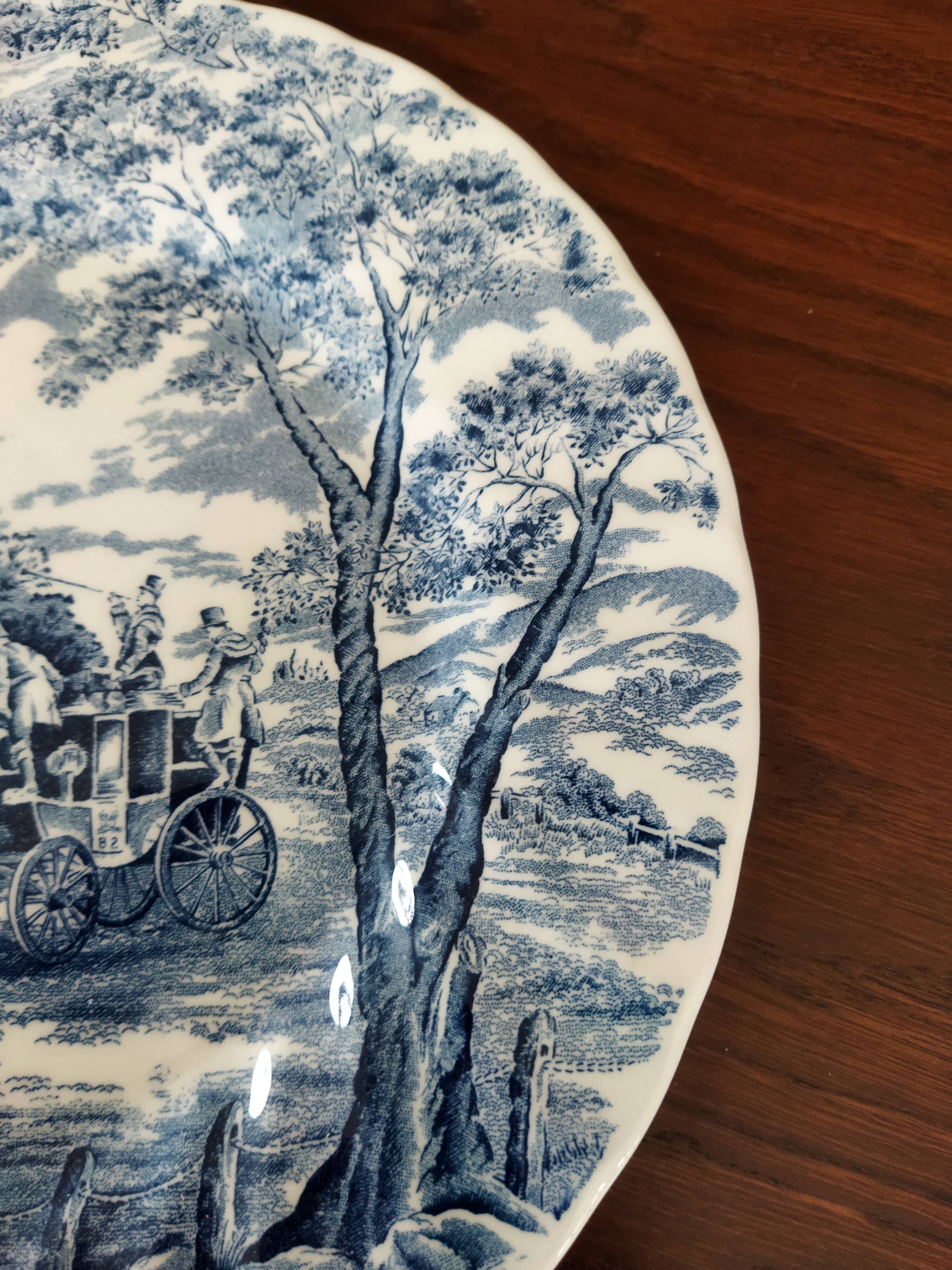 8 blue & white plates