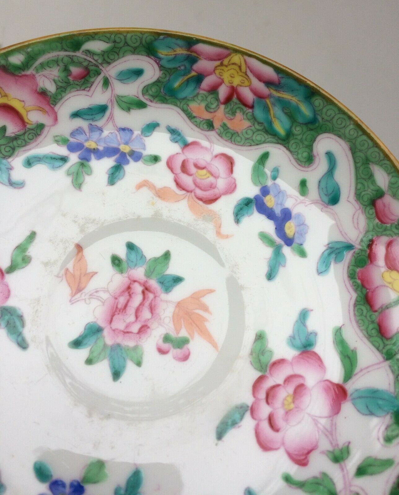 Minton 19th-century English porcelain flower under-cup