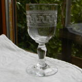 6 old glass glasses engraved glass