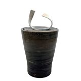 Mid-century style dark green ceramic vase, Gabriele Bucci Italy ca. 2000s