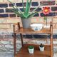 Desserte meuble d'appoint rotin et bois