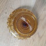 Bowl on openwork amber glass base