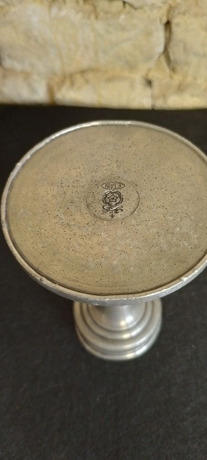 Pewter candle holder