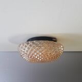 Ceiling light / Wall light - iridescent molded glass with diamond tips - 1970