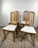Chairs (set of 4) in solid elm and vintage fabric Findahls Denmark 1980