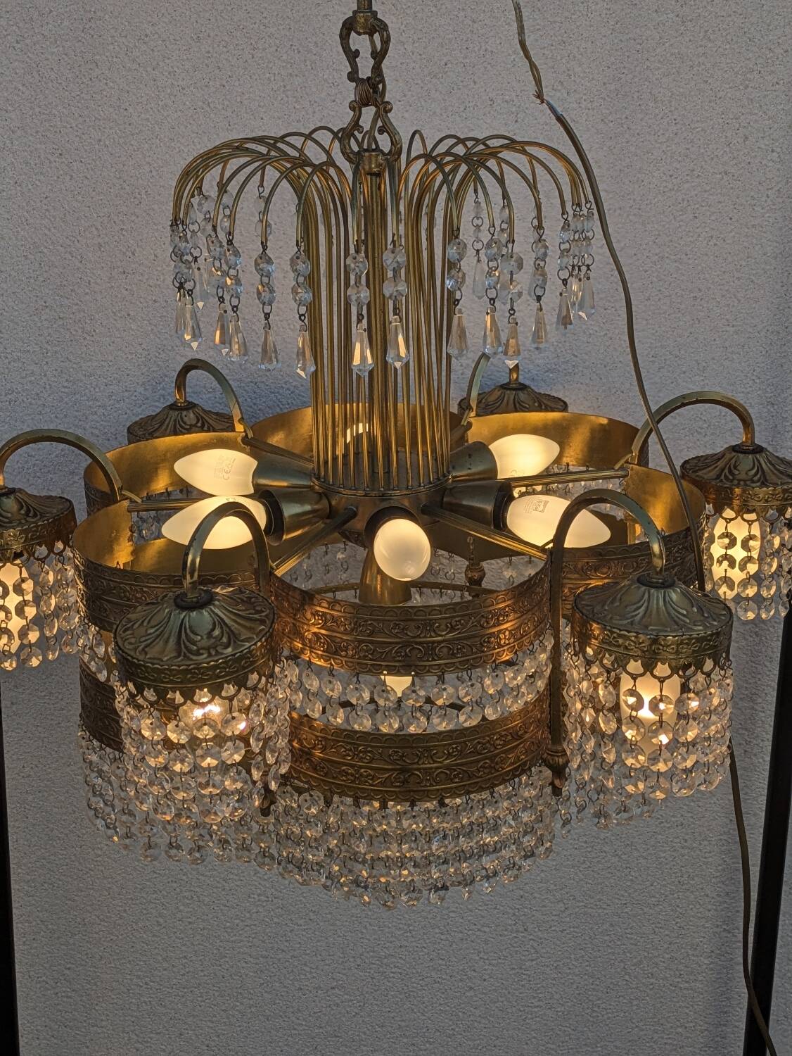 Lustre vintage mid century, Hollywood Regency