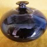 Glazed ceramic soliflore vase, signed (signature to be deciphered)