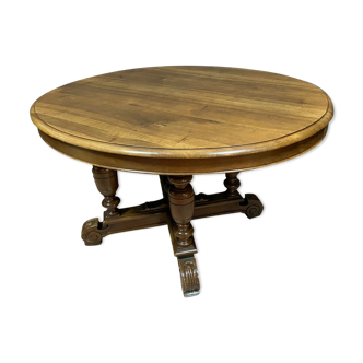 table has lengthened Napoleon III era in Solid Walnut has blonde patina.