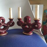 Pair of ceramic girandoles from Vallauris circa 1950